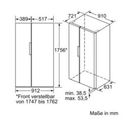 Kích thước tủ lạnh Bosch KAN92VI35