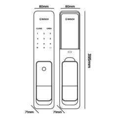 Kích thước khóa cửa điện tử Bosch FU750