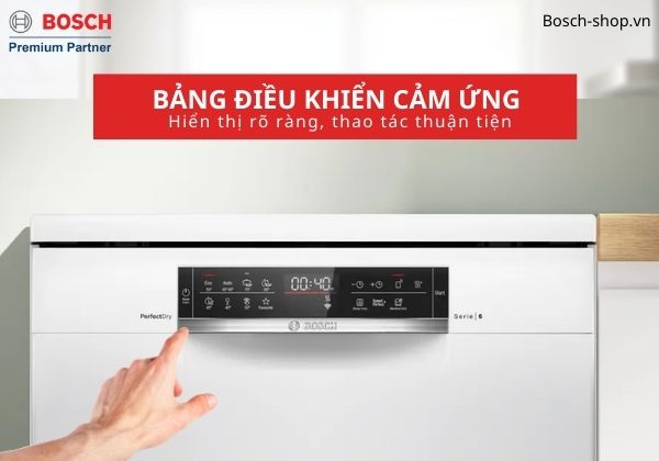 Máy rửa bát Bosch SMS6ZCW42E bảng điều khiển hiện đại