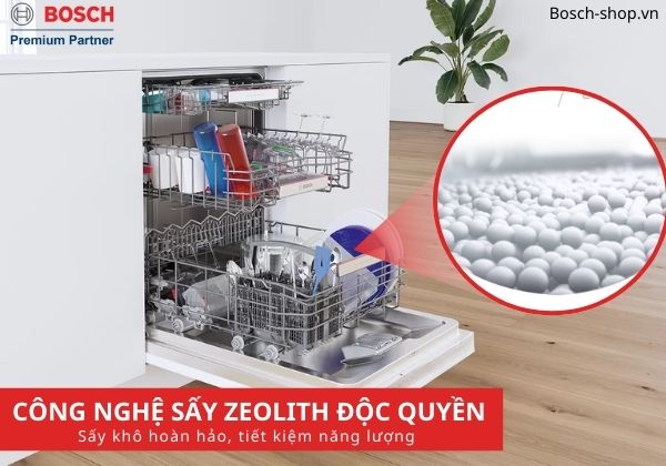 Máy rửa bát Bosch SMS6ZCW42E công nghệ sấy Zeolith