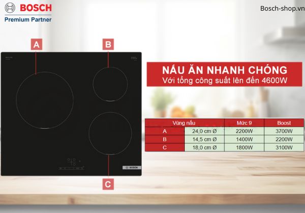 PUC611BB5E nấu ăn nhanh chóng với mức công suất lớn